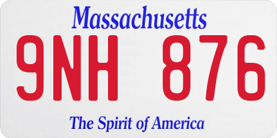 MA license plate 9NH876