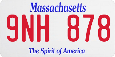 MA license plate 9NH878