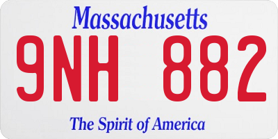 MA license plate 9NH882
