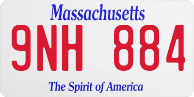 MA license plate 9NH884