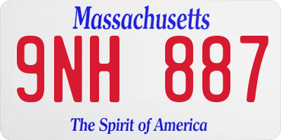 MA license plate 9NH887