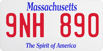 MA license plate 9NH890