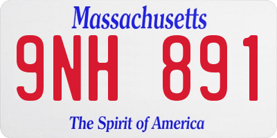 MA license plate 9NH891