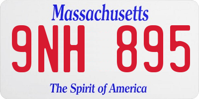 MA license plate 9NH895