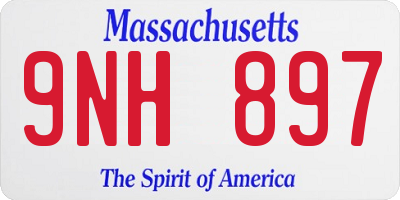 MA license plate 9NH897