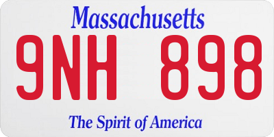 MA license plate 9NH898