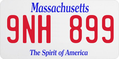 MA license plate 9NH899