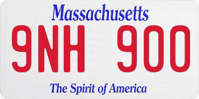 MA license plate 9NH900