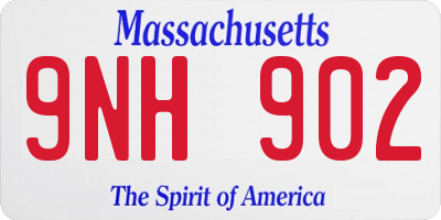 MA license plate 9NH902