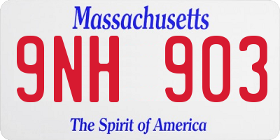 MA license plate 9NH903