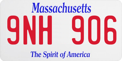 MA license plate 9NH906