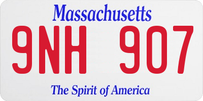 MA license plate 9NH907
