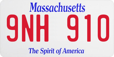 MA license plate 9NH910
