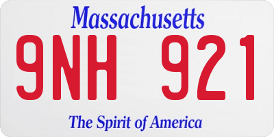 MA license plate 9NH921