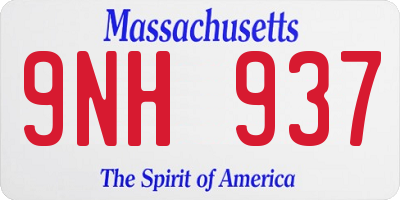 MA license plate 9NH937