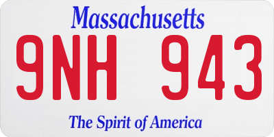 MA license plate 9NH943