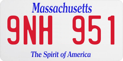 MA license plate 9NH951