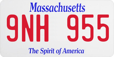 MA license plate 9NH955