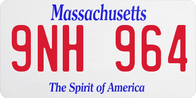 MA license plate 9NH964