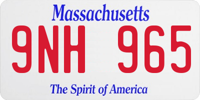 MA license plate 9NH965