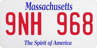 MA license plate 9NH968