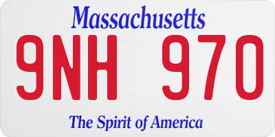 MA license plate 9NH970