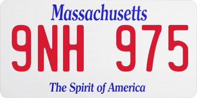 MA license plate 9NH975
