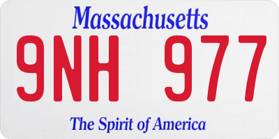 MA license plate 9NH977