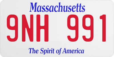 MA license plate 9NH991