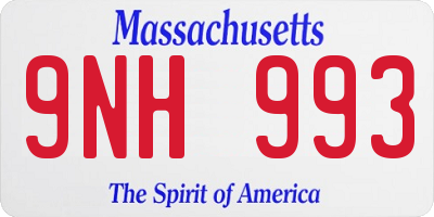 MA license plate 9NH993