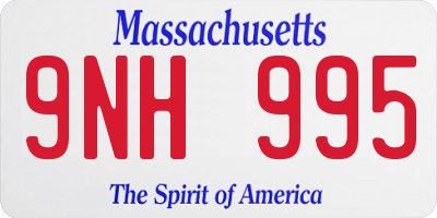 MA license plate 9NH995