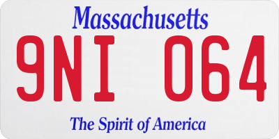 MA license plate 9NI064