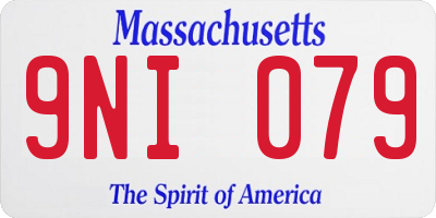 MA license plate 9NI079