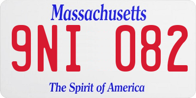 MA license plate 9NI082