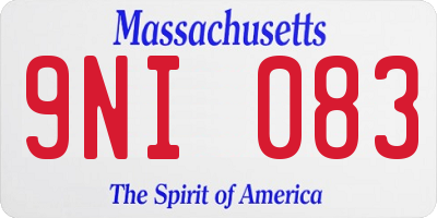 MA license plate 9NI083