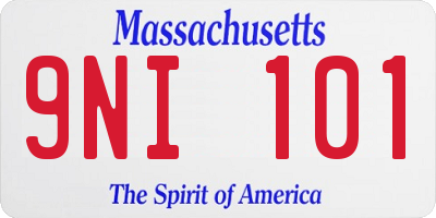 MA license plate 9NI101