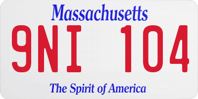 MA license plate 9NI104