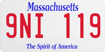 MA license plate 9NI119