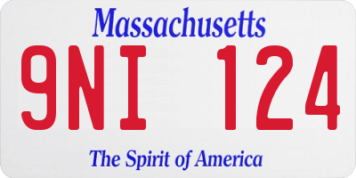 MA license plate 9NI124