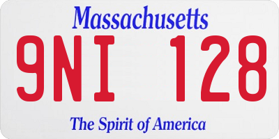 MA license plate 9NI128