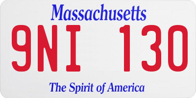 MA license plate 9NI130