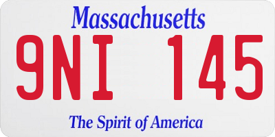 MA license plate 9NI145