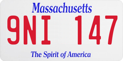 MA license plate 9NI147