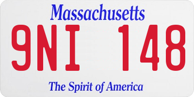MA license plate 9NI148