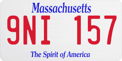 MA license plate 9NI157