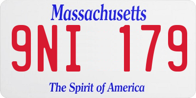 MA license plate 9NI179