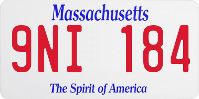 MA license plate 9NI184
