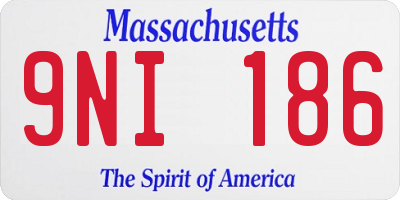 MA license plate 9NI186