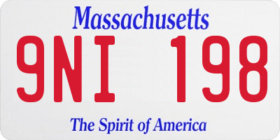 MA license plate 9NI198