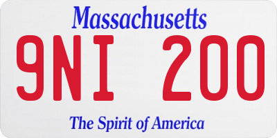 MA license plate 9NI200